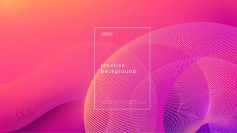 Abstract background pink design. Fluid flow gradient with geometric lines and イラスト素材