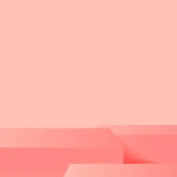 Abstract background with pink geometric 3d podiums. Vector illustration. Stock Illustration