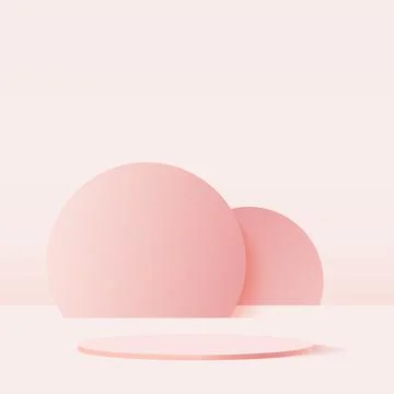 Abstract background with pink geometric 3d podiums. Vector illustration. Stock Illustration