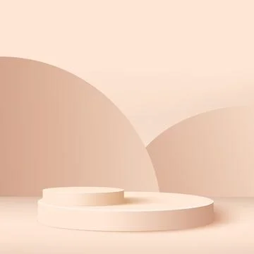 Abstract background with pink geometric 3d podiums. Vector illustration Stock Illustration