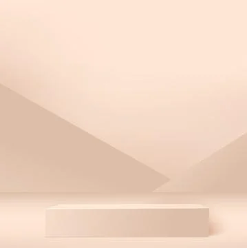 Abstract background with pink geometric 3d podiums. Vector illustration Stock Illustration