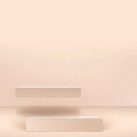 Abstract background with pink geometric 3d podiums. Vector illustration Stock Illustration
