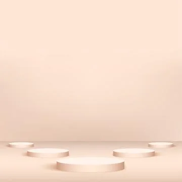 Abstract background with pink geometric 3d podiums. Vector illustration Stock Illustration