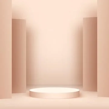 Abstract background with pink geometric 3d podiums. Vector illustration Stock Illustration