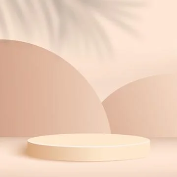 Abstract background with pink geometric 3d podiums. Vector illustration. Stock Illustration