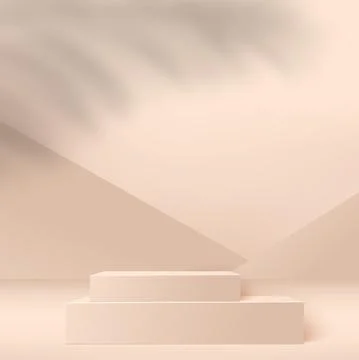 Abstract background with pink geometric 3d podiums. Vector illustration. Illustrazione stock