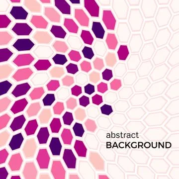 Abstract background with pink hexagons elements Stock Illustration