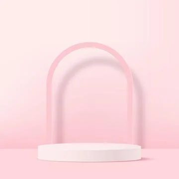 Abstract background with pink podium for presentation. Vector Stock Illustration