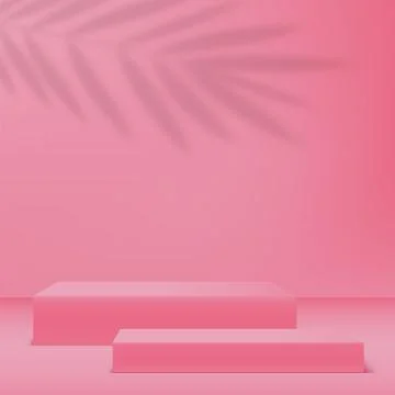 Abstract background with pink podium for presentation. Vector Stock Illustration