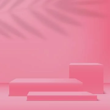 Abstract background with pink podium for presentation. Vector Stock Illustration