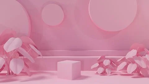 Abstract background of pink stand for product presentation withe minimal sh.. Stock Illustration