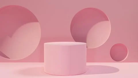 Abstract background of pink stand for product presentation withe minimal sh.. Stock Illustration