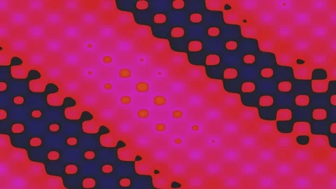 Abstract background with pinkish-red field, purple dots, and black squiggly line Stock Footage 329009630
