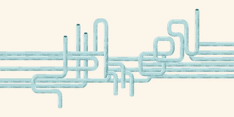 Abstract background with pipeline network. Illustrazione stock