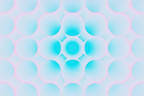 Abstract background of pipes with a glowing gradient from blue to light pink, Stock Illustration
