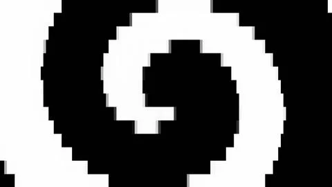 Abstract background pixel spiral digital hypnotic Stock Illustration