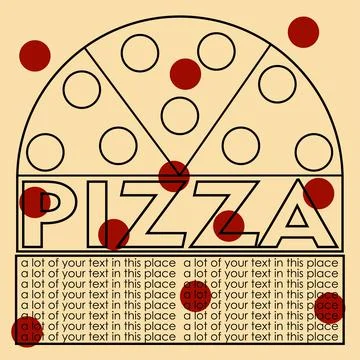 Abstract background for pizza packaging design with tomatoes Stock Illustration
