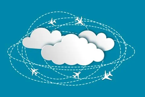 Abstract background with planes and clouds, infographic Stock Illustration