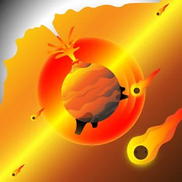 Abstract background. Planet, volcano and meteor design. Vector illustrator Иллюстрация