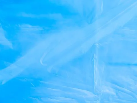 Abstract background plastic bag blue vacuum cling foil wrinkle texture 스톡 사진
