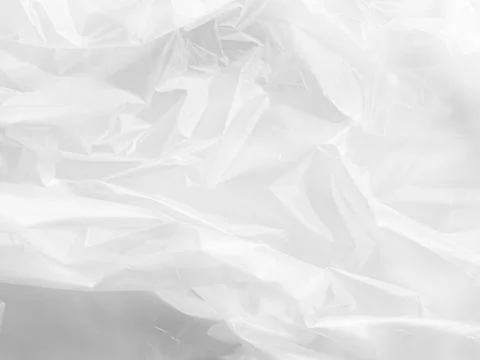 Abstract background plastic bag wihte vacuum cling foil wrinkle texture Stock Photos