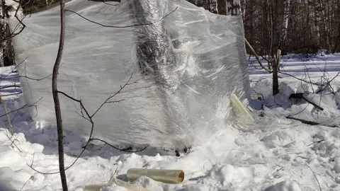 Abstract background. Plastic foil pollution. Stock Footage 150696536