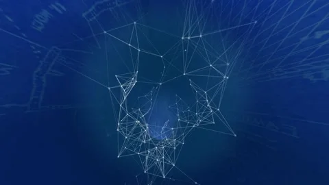 Abstract background plexus polygon tunnel technology concept backdrop 4k res Stock Footage 309080401