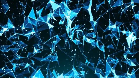 Abstract background with plexus. Technology backdrop. Triangles, lines and dots Illustrazione stock