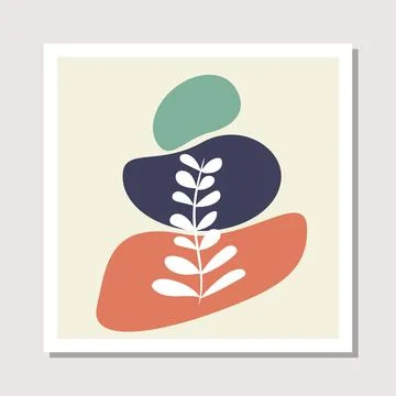 Abstract background, postcard with a branch Stock Illustration