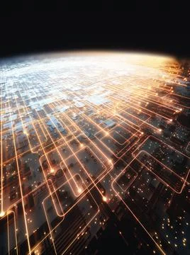 Abstract Background Power Network Connection イラスト素材