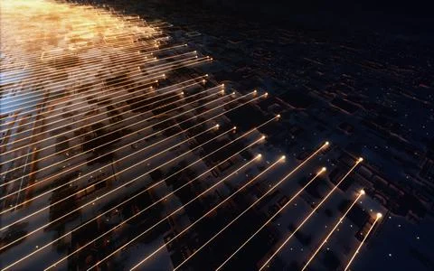 Abstract Background Power Network Connection Stock Illustration