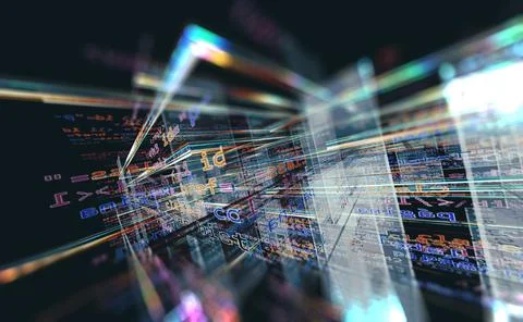 Abstract background of programming engineering and software development. Illustrazione stock