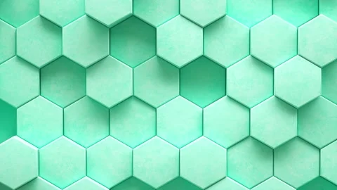Abstract background of pulsing blue hexagons in wall. 3d loop Stock Footage 232929810