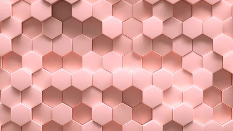 Abstract background of pulsing pink hexagons in wall. 3d loop Stock Footage 241906136