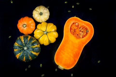 Abstract background with pumpkins Stock Photos