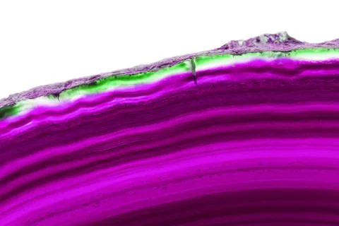 Abstract background - purple agate slice mineral isolated on white background Stock Photos