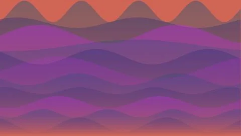 Abstract Background with Purple and Orange Overlapping Wavy Layers and Soft.. Stock Illustration