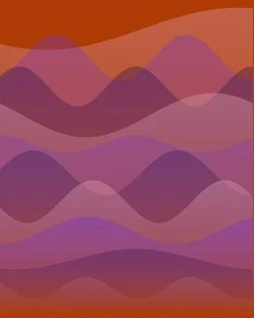Abstract Background with Purple and Orange Wavy Overlapping Layers Creating.. Stock Illustration