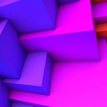 Abstract background with purple gradient overlapping cubes Stock Illustration