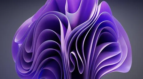 Abstract background with purple layered ruffles in shape flower. Wavy fashion Illustrazione stock