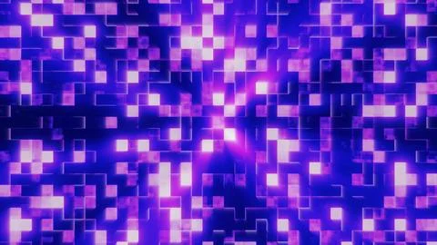 Abstract background of purple shiny mirror iridescent squares and rectangle.. Illustrazione stock