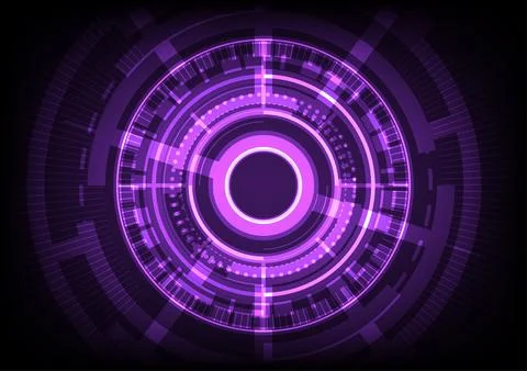 Abstract background with purple tech circles Stock Illustration
