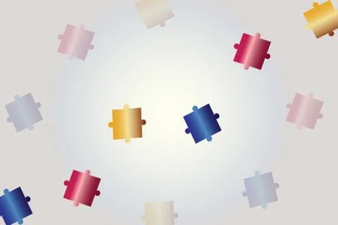 Abstract background with puzzle pieces vector Stock Illustration