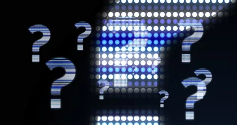 Abstract background with question mark icons made of LED lights in blue Stock Footage 166212326