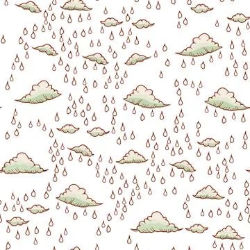 Abstract background with rain and cloud Stock Illustration