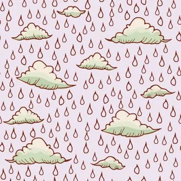 Abstract background with rain and cloud Stock Illustration