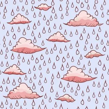 Abstract background with rain and cloud Stock Illustration