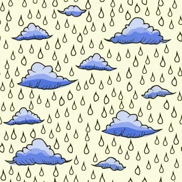 Abstract background with rain and cloud Stock Illustration