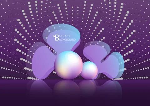 Abstract background with the rainbow ball, flat shape and line dot. Vector il Stock Illustration