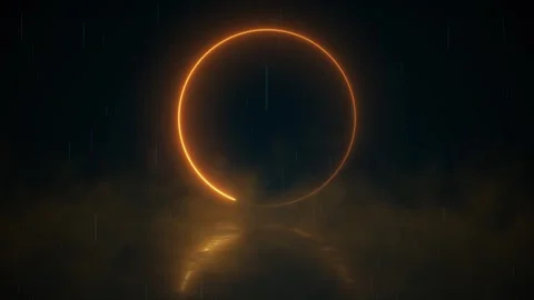 Abstract background rainbow blue red spectrum fluorescent light with neon circle Stock Footage 242514085